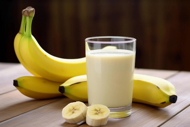 Bananensap en bananen AI gegenereerd