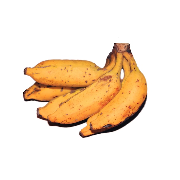 Bananenvruchten zijn geïsoleerd op een witte achtergrond voor presentatie, marketing, financiën enz.
