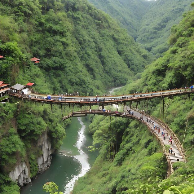 Photo the banaue bridge in the philippines ai