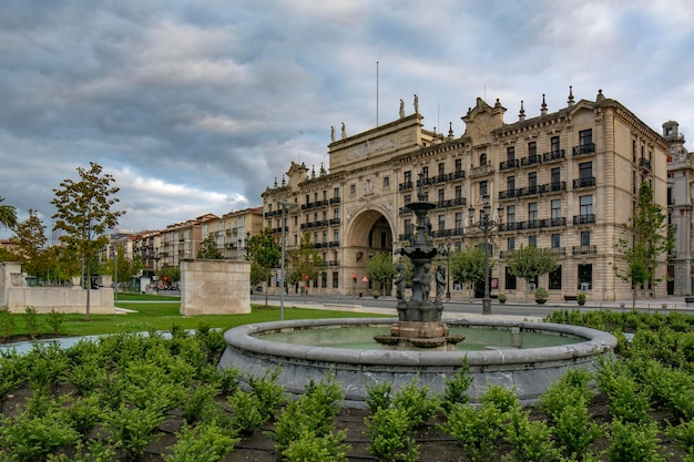 Banco Santander headquarters in a big historic building in the city of Santander in Cantabria