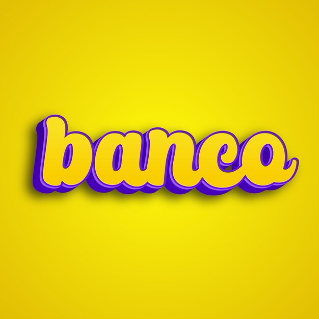 banco typography 3d design yellow pink white background photo jpg