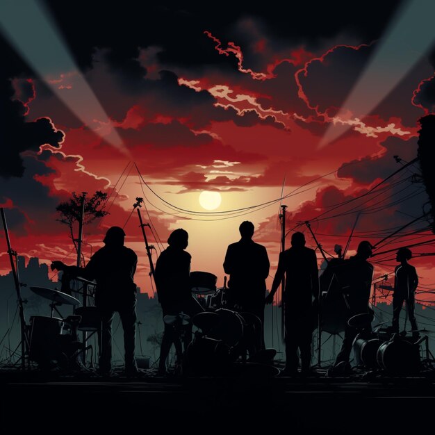 band silhouette background