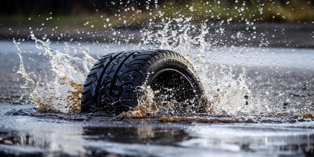 Band spatten in het water