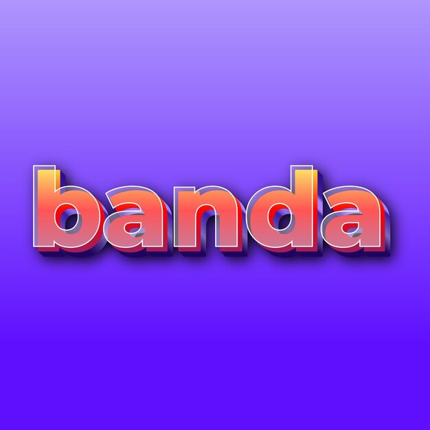 bandaText effect JPG gradient purple background card photo