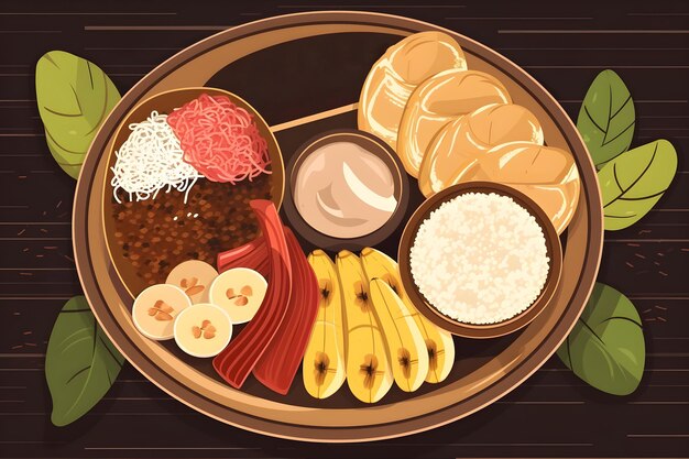 Photo bandeja paisa colombian food traditional colombian food vector illustration