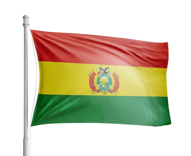 Photo bandera de bolivia flag pole on white background