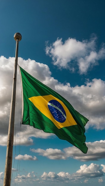 Photo bandera de brasil ondeando con orgullo