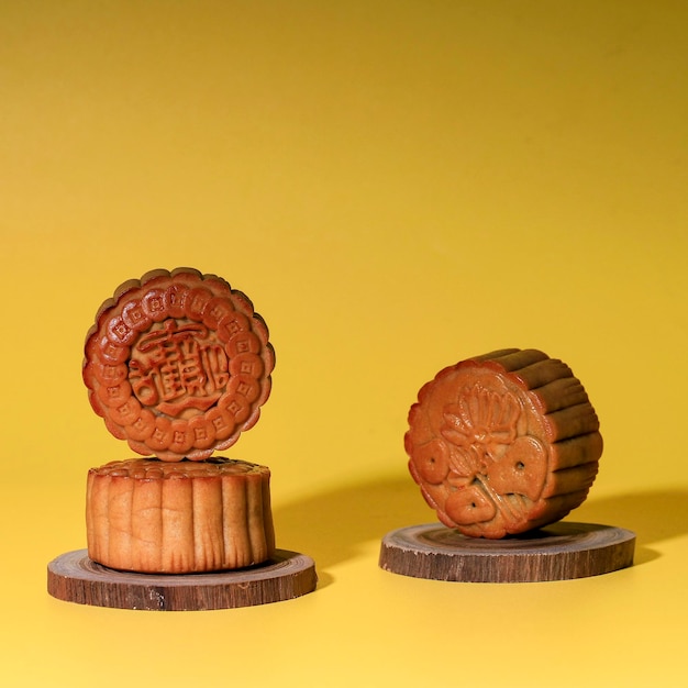 Bandung, Indonesia, 11 22 2019: Mooncake Chinese Dessert Snack during Lunar new year Mid Autumn Festival