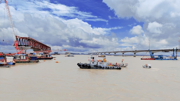 Photo bangabandhu sheikh mujib railway bridge construction project