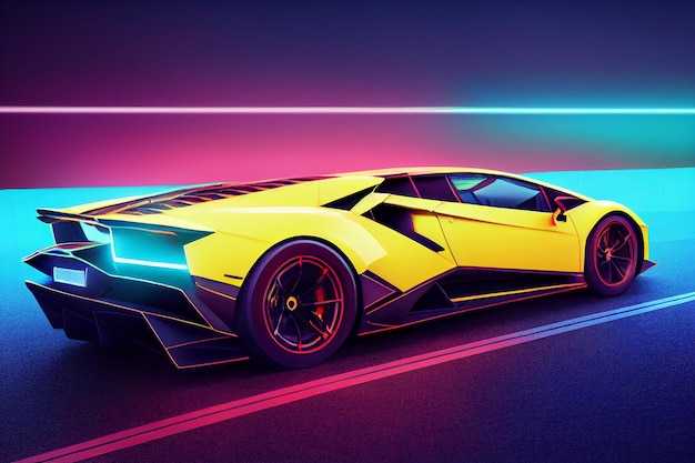 bangkok thailand 08082022 lamborghini luxury super car for fast sports on premium lighting background 3d illustration