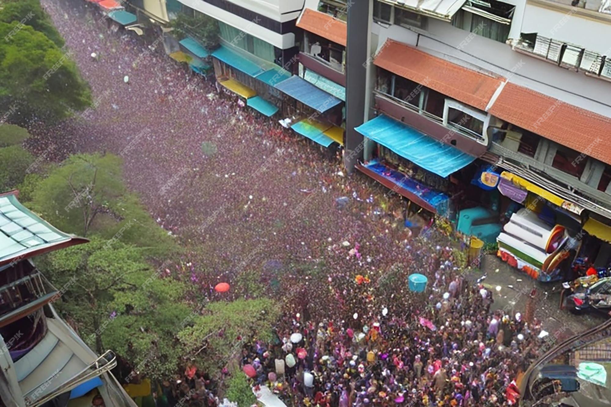 Premium Photo | Bangkok Thailand April 13 2025 Crowds celebrate