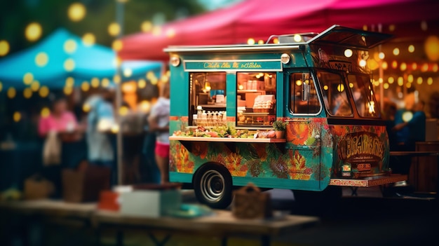 Premium AI Image | In Bangkok Thailand a food truck serves street