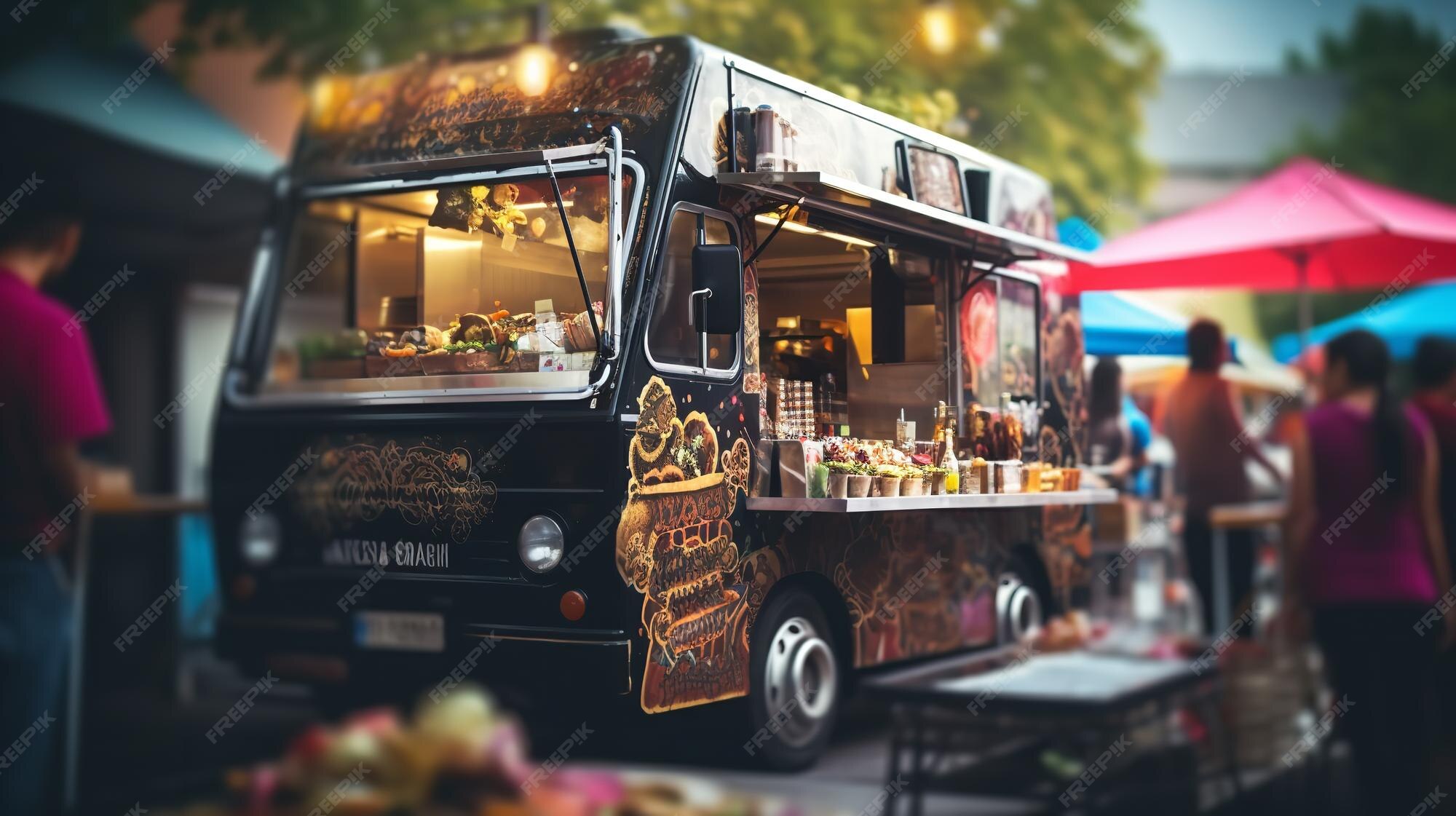 Premium AI Image | In Bangkok Thailand a food truck serves street