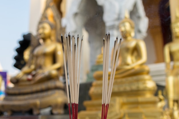 Bangkok, Thailand - March 11, 2016 : Thai buddha statue at Wat Traimitr Withayaram is a important Th