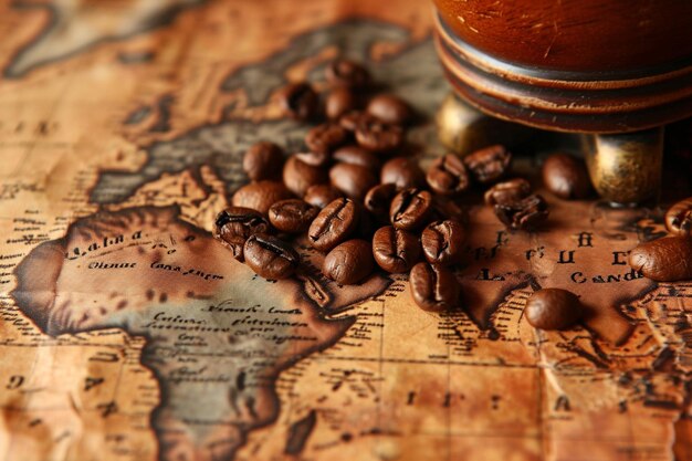 Bangkok thland march coffee bean on world map shopping online for export or import