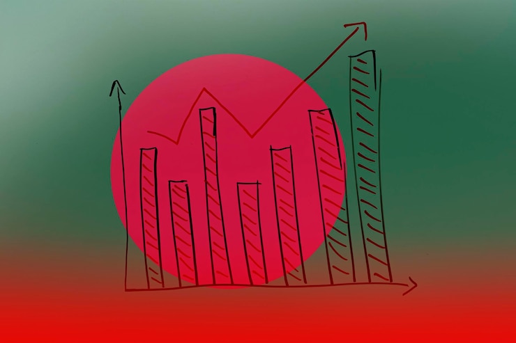 फोटो bangladesh bar chart graph with ups and downs news banner idea increasing values bangladesh