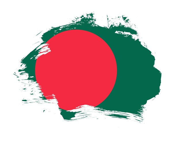 Bangladesh flag painted on minimal brush stroke background