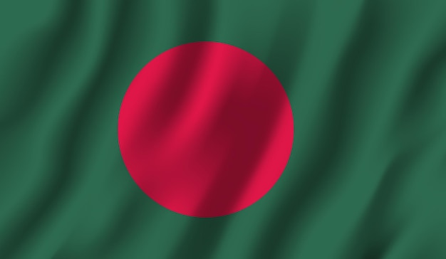 Photo bangladesh flag photo realistic 3d