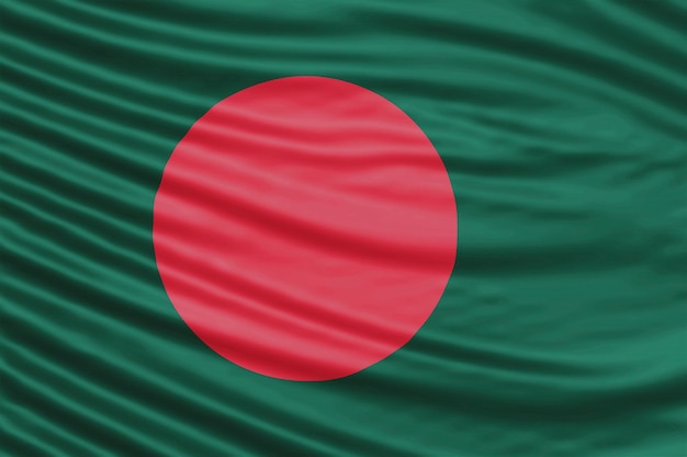 Волна флага Бангладеш крупным планом, фон национального флага
