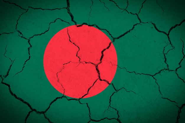 Bangladesh gebarsten vlag van het land