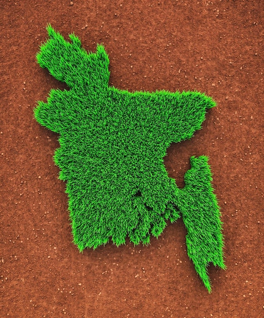 Bangladesh gras natuurkaart