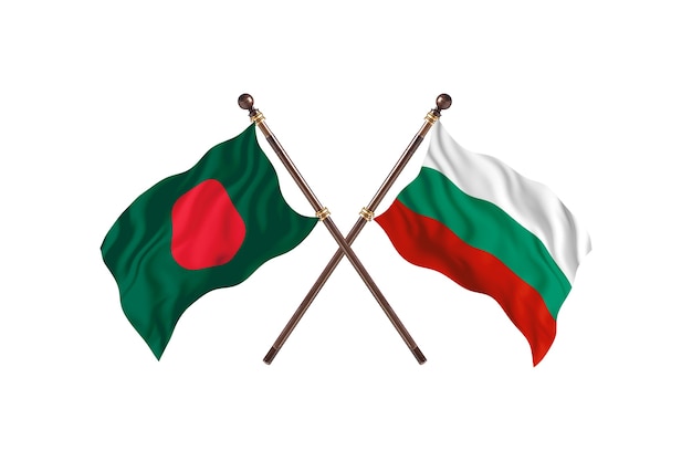 Bangladesh versus Bulgarije vlaggen achtergrond