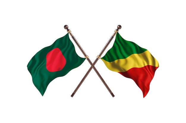 Bangladesh versus Congo Democratische Republiek van de vlaggen Achtergrond