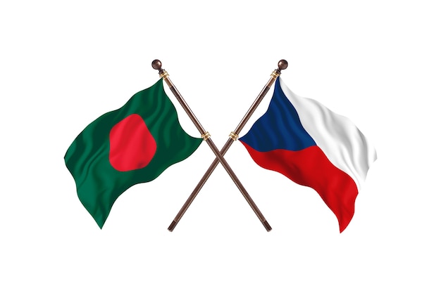 Бангладеш против фона флагов Чешской Республики