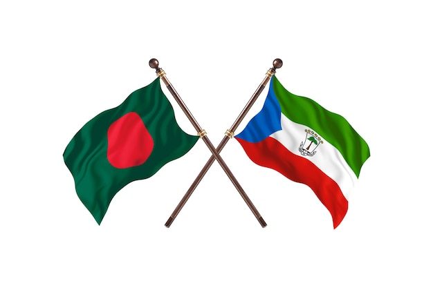 Bangladesh versus Equatoriaal-Guinea vlaggen achtergrond