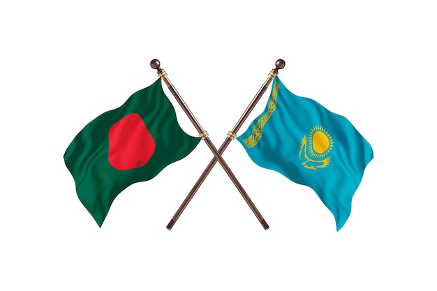 Bangladesh versus Kazachstan vlaggen achtergrond