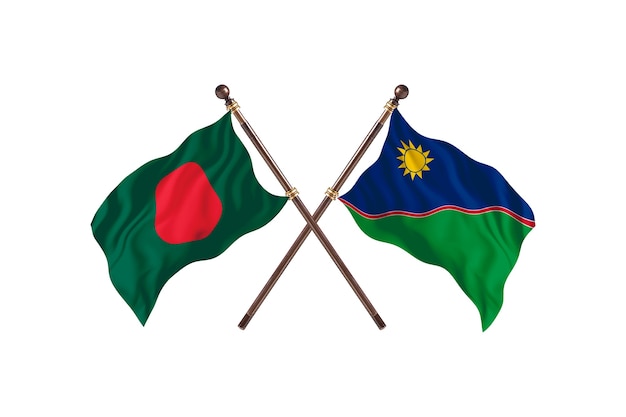 Bangladesh versus namibië vlaggen achtergrond