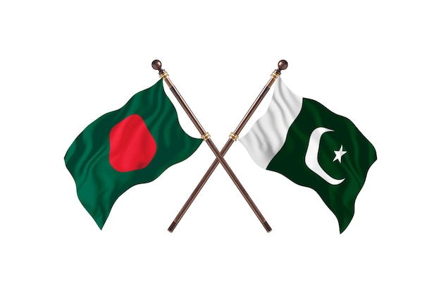 Bangladesh versus Pakistan Flags Background