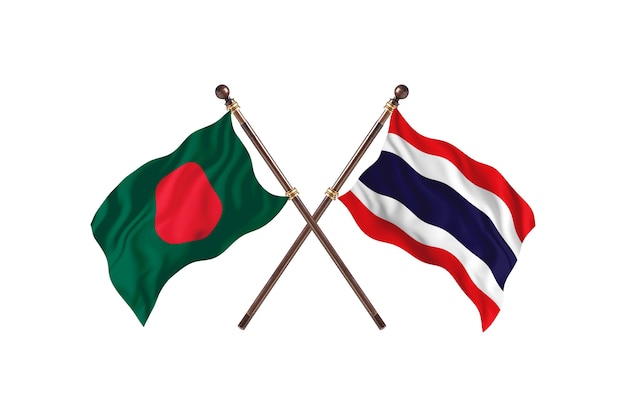 Bangladesh versus Thailand vlaggen achtergrond