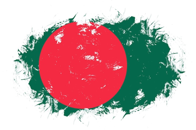 Bangladesh vlag op abstracte slag penseel achtergrond