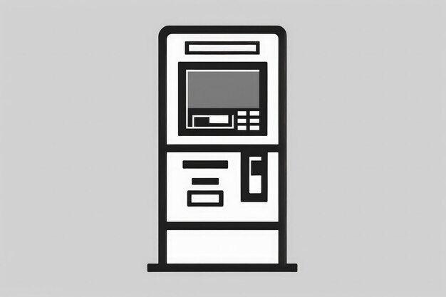 Bank ATM illustration investment and money saving concept white background Generative AI