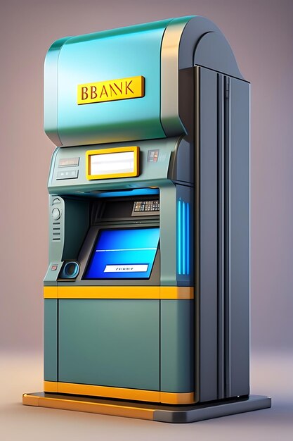 Bank ATM isolated on white background