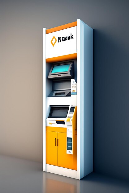 Bank atm isolated on white background