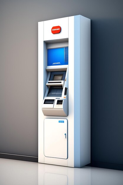 Bank atm isolated on white background