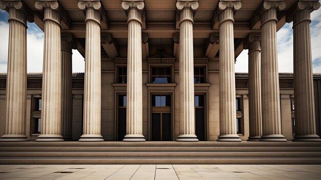 Bank Building with Pillars