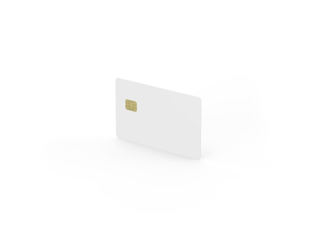 Photo bank card on white background