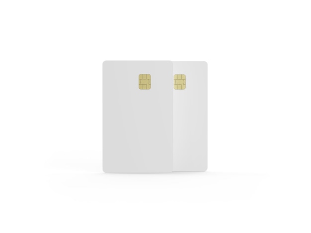 Bank card on white background