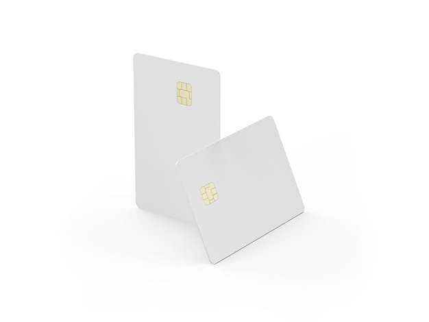 Bank card on white background