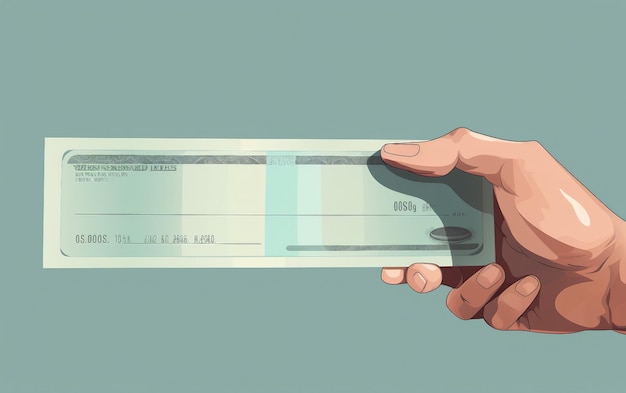 bank check isolated on a transparent background