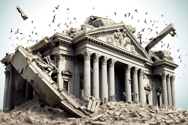 Bank collapse A bank or financial institution going down failing or collapsing Generative AI