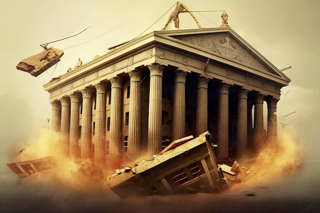 Bank collapse A bank or financial institution going down failing or collapsing Generative AI