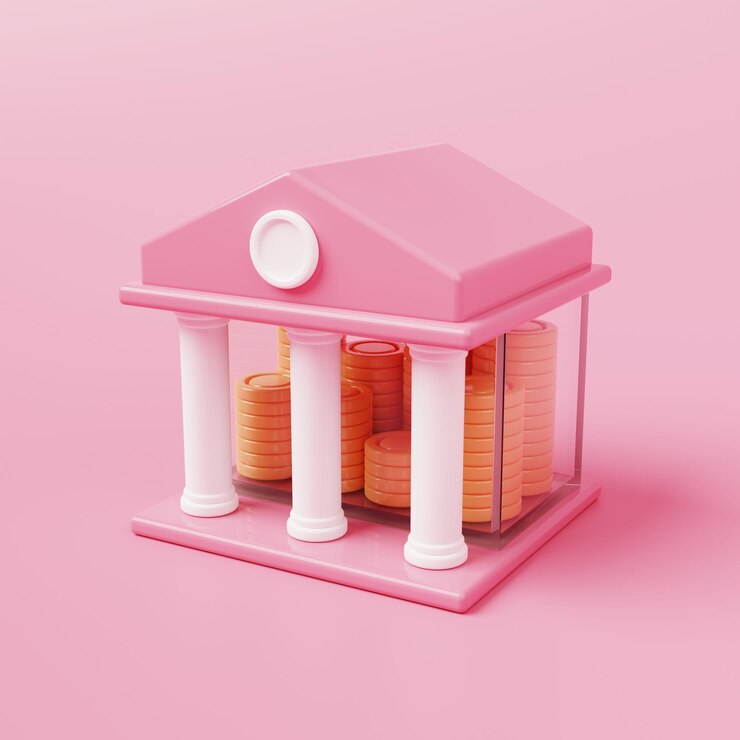 은행 예금 그림 3d 렌더링