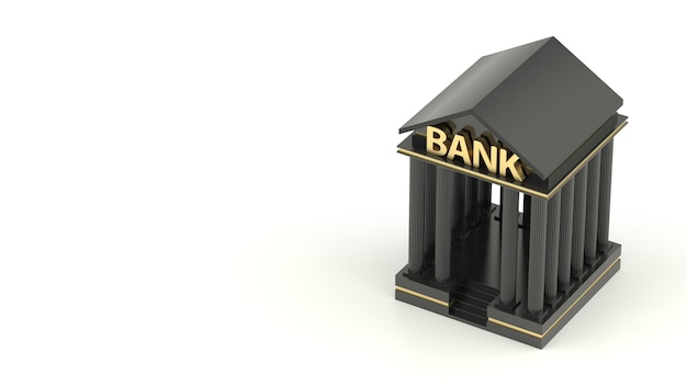 Bank Icon Isolated on White Background. 3d Renderingk