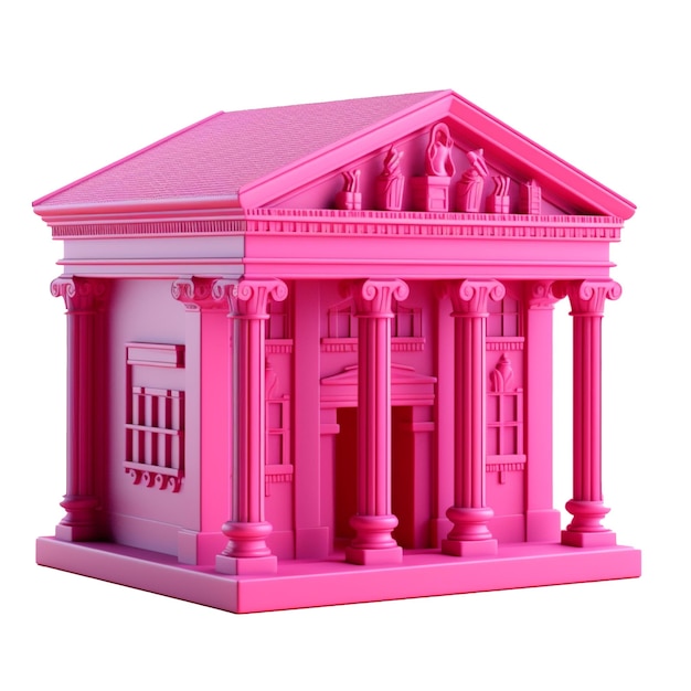 Bank in trending kleurenpalet in 3D-stijl met Generative AI