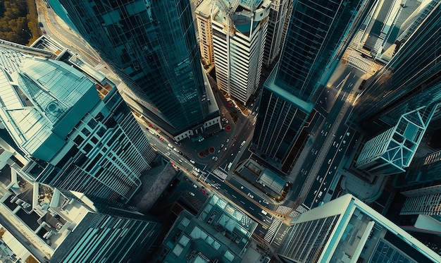 Банковские фотографии с воздушным видом финансового района