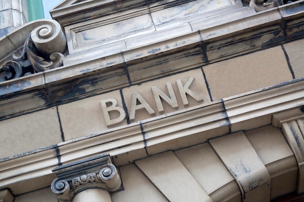 Bank Sign on Building Facade